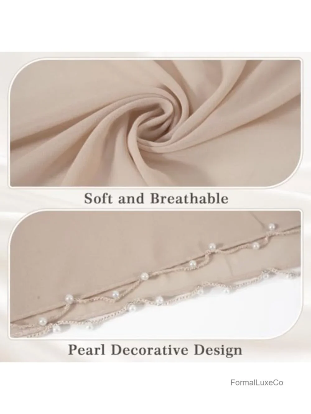 Chiffon Pearl Shawl Wrap for Evening Dresses Wedding Bridesmaid Scarf